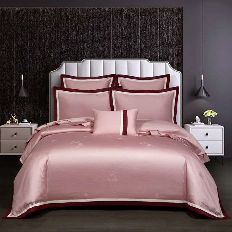 Parure de Lit Jacquard — Coton Égyptien 1000TC Prestige