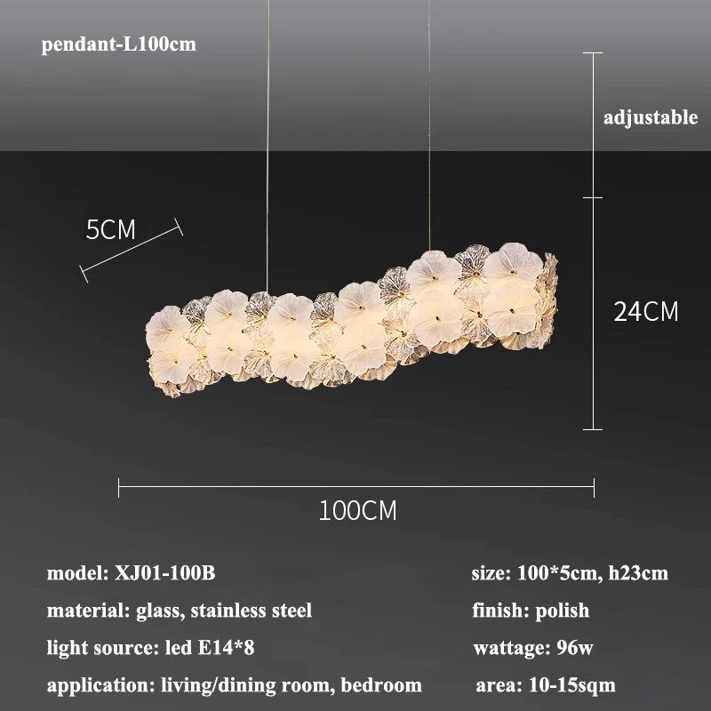 Lustre Fleur en Verre Soufflé — Éclat Baroque