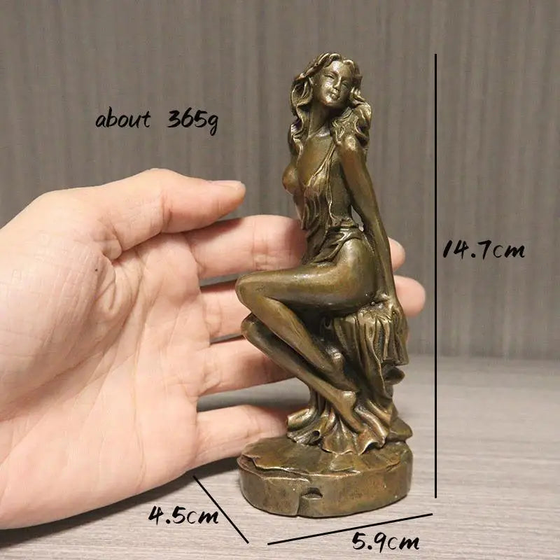 Sculpture Femme Orientale — Laiton Antique Figurine Art Prestige
