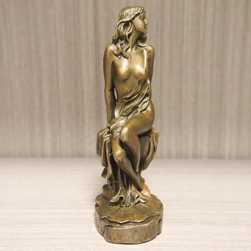 Sculpture Femme Orientale — Laiton Antique Figurine Art Prestige