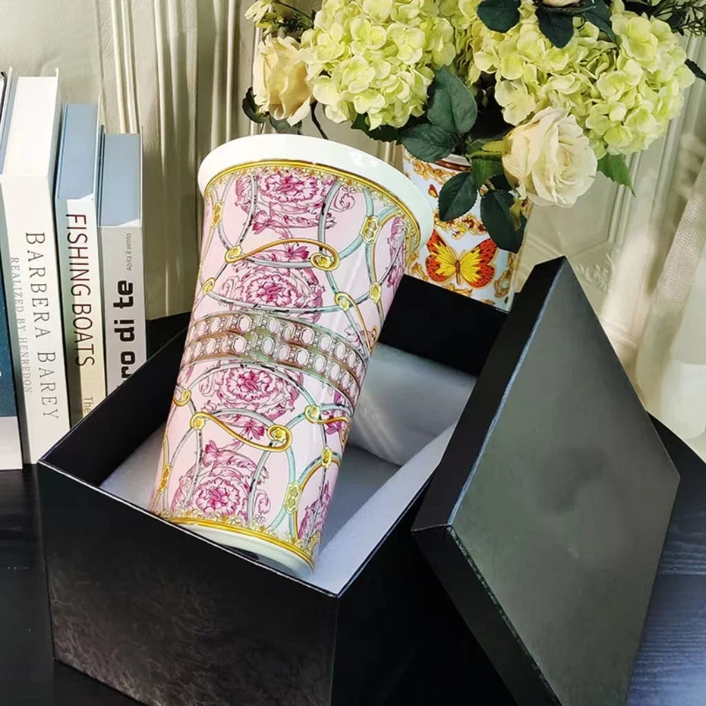 Vase Céramique Corne Nordic — Bone China Style Européen
