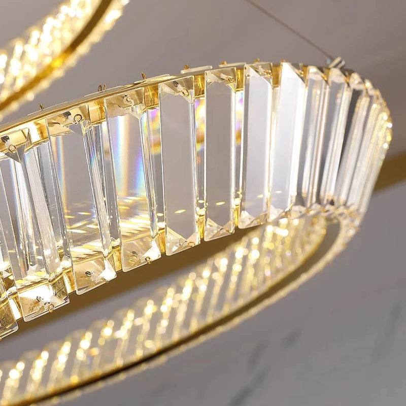 Lustre Rond Cristal LED — Prestige Contemporain