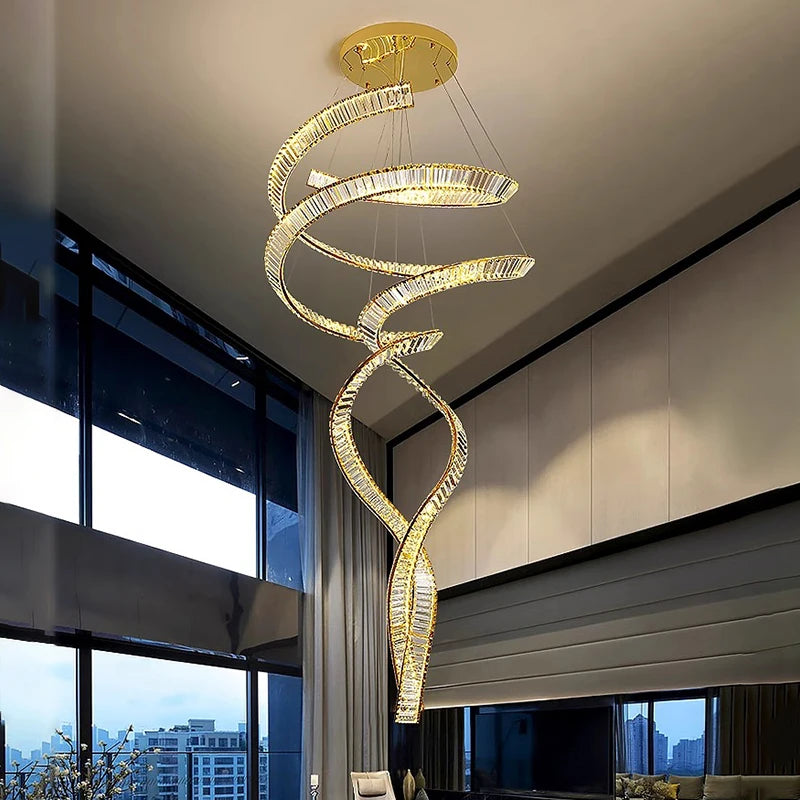 Lustre Rond Cristal LED — Prestige Contemporain