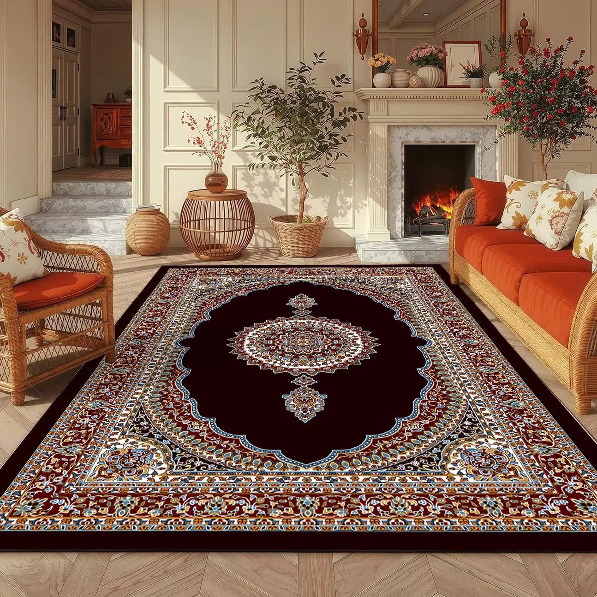 Tapis Persan Géométrique — Prestige Boho Luxe