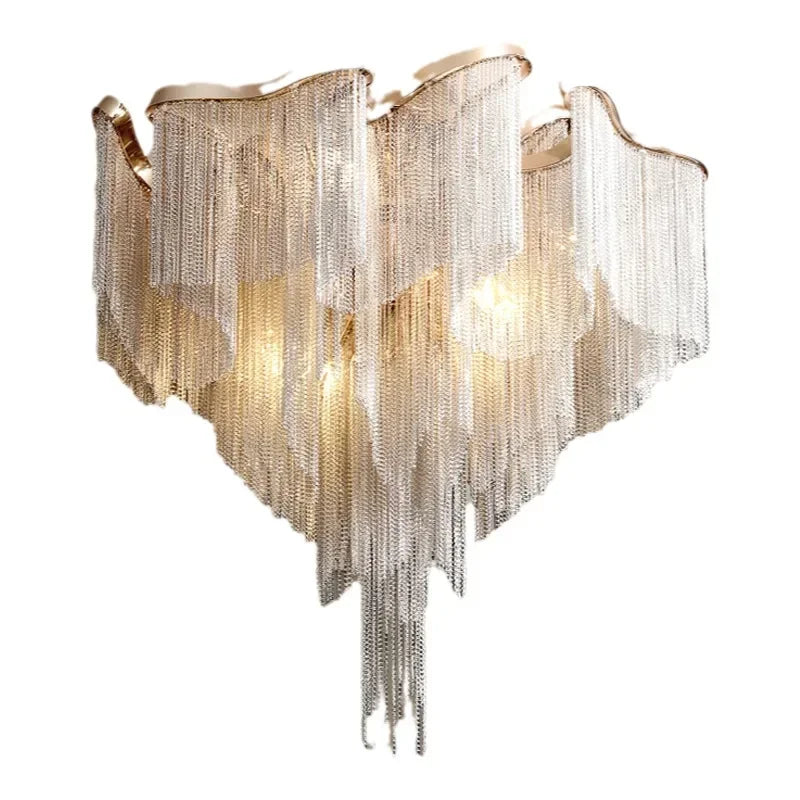 Lustre Chaînes & Glands LED — Grandeur Moderne