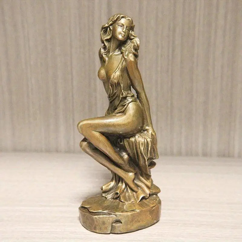 Sculpture Femme Orientale — Laiton Antique Figurine Art Prestige