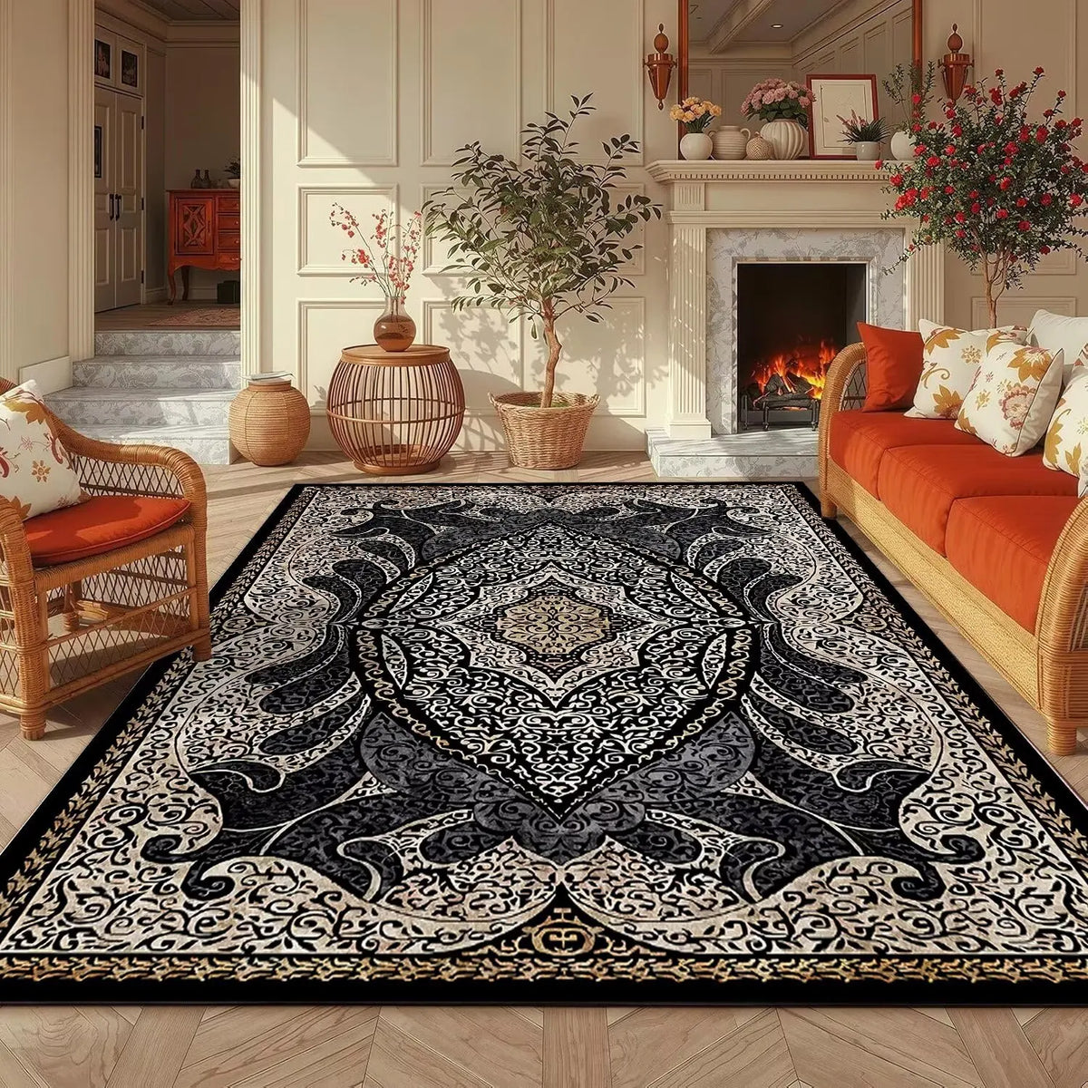 Tapis Persan Géométrique — Prestige Boho Luxe