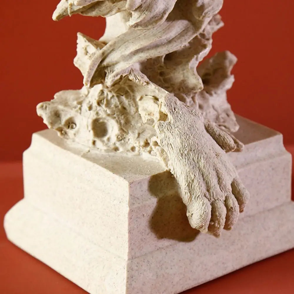 Sculpture Lion — Résine Art Nordic Vintage Ornement Entrée Prestige