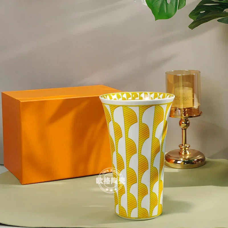 Vase Céramique Corne Nordic — Bone China Style Européen